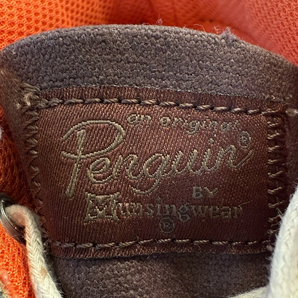 Penguin High-Top Canvas Sneakers in Brown and White - Men's Sz 10.5